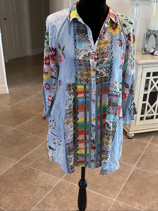 Johnny Was Tops - Johnny Was Rainbow Adonia tunic, size XS